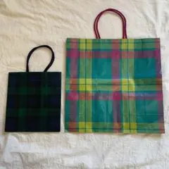 伊勢丹 タータンチェック 紙袋 2点セット
