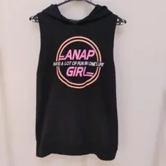 ANAP GIRL タンクトップ 丈長め 黒 ブラック Mサイズ