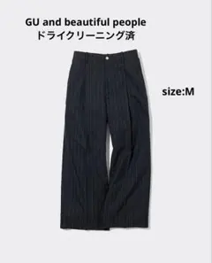 GU and beautiful peopleジーユー ストライプ ワイドパンツ