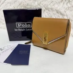 美品 ポロラルフローレン Polo ID レザー コンパクト ウォレット 財布