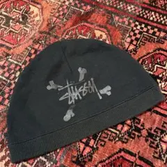 90S OLD STUSSY ニットキャップ ビーニー 帽子 キャップ ブラック