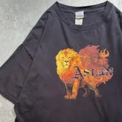 00年代 00s ナルニア国物語 アスラン ライオン ムービー Tシャツ 黒T