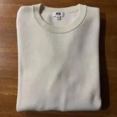 【ユニクロ】ミラノリブクルーネックセーター　Lサイズ/オフホワイト