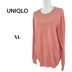 UNIQLO メンズ　ニットセーター　ウール混【XL】オレンジ