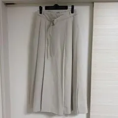 イージーケアチノプリーツスカート グレージュ M