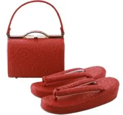 【新品】草履 バッグセット 和装 ハンドバッグ　レッド