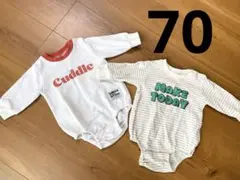 バースデイ ベビーロンパース 70 2着セット まとめ売り トレーナー生地　双子