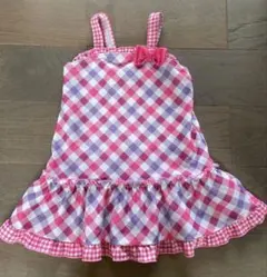 女の子用 ワンピース水着 120cm ピンク系チェック