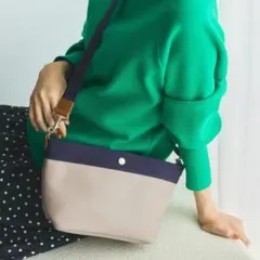 【美品】TOPKAPI リプル　舟型　ショルダーバッグ　グレージュのサムネイル