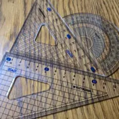 KUTSUWA 透明 定規・分度器セット