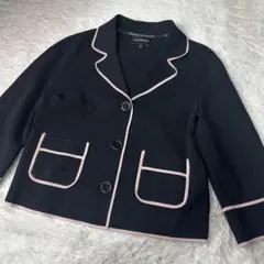 極美品　エンポリオアルマーニ　ニットジャケット　ブラック　40サイズ