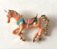 新品未使用 匿名配送 ブローチ 馬 ユニコーン ピンク
