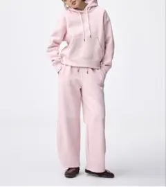 GU ヘビーウェイトスウェットバレルレッグパンツ