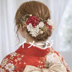 【即購入OK】振袖にも！成人式 髪飾りセット 人気色 赤 水引