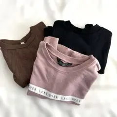 西松屋　トレーナー　100cm 3枚セット　ピンク　ブラウン　ブラック