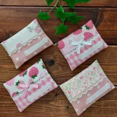 ハンドメイド　②ミニポケットティッシュケース4枚セット　ポケットティッシュカバー