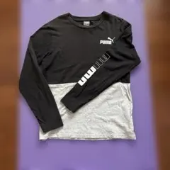 PUMA 長袖カットソー 160 ブラック＆グレー