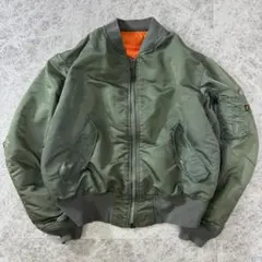 アルファ MA-1 リバーシブル フライトジャケット 短丈 M USA製 カーキ