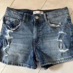ZARA ダメージデニムショートパンツ 152 cm