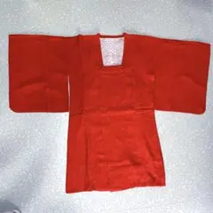 道行　コート　和装　朱色　赤　幾何学模様　菱形　美品