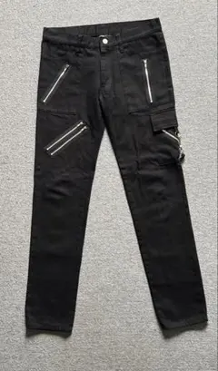 00s y2k Zip Gimmick Skinny Pants アーカイブ 黒 - メルカリ