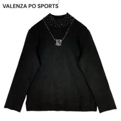 VALENZA PO ビジュー ネックレス風 ニット 黒 上品 40 日本製のサムネイル
