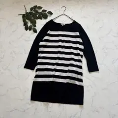 7861✾グローバルワーク✾チュニック/ワンピース【M】ボーダー/ネイビーのサムネイル