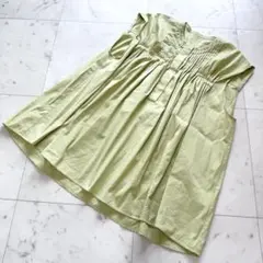 新品未使用】デパリエ コットンギャザー バンドカラーブラウス 2023年 