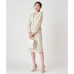 ROYAL PARTY フロントボタンツィードワンピース