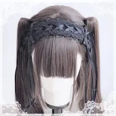 ♡ Princess laceーup リボンヘッドドレス black ♡