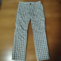 adidas チェック柄 ゴルフパンツM メンズウェア 中綿仕様 防寒