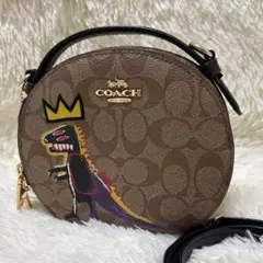 美品✨COACH ショルダーバッグ　ベージュ　バスキア　ジップ　本革