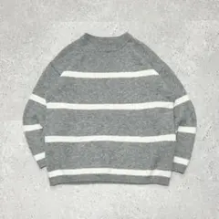【SALE】ニット トップス ゆったりセーター ボーダー M カジュアル