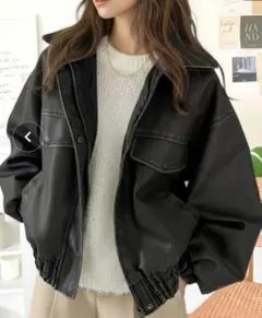 本日まで！試着のみ⭐JAVAコラボ⭐ヴィンテージ加工フェイクレザーブルゾン