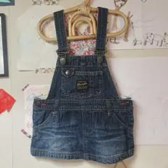 Wrangler 小花柄デニムオーバーオールワンピース 80 春
