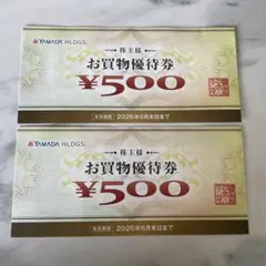 YAMADA HLDGS. お買物優待券 ¥500 2枚