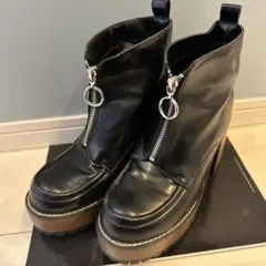 JEANASIS ブラックレザー厚底ブーツ Mサイズ
