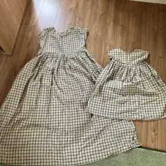 チェック柄ワンピース親子セット
