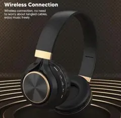 ワイヤレスヘッドフォン 折りたたみ 黒 Bluetooth ゲーミング 音楽