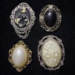 ヒ*マ様 昭和レトロ　ブローチ　4点