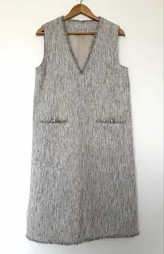 新品未使用⭐︎INDIVI ツイードワンピース ジャンパースカート グレー