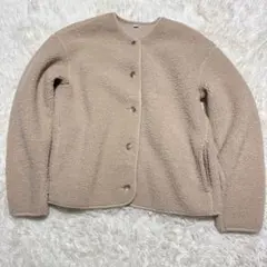 UNIQLO ボアフリースクルーネックカーディガン　L