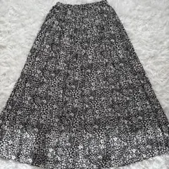 ロングスカート　大人可愛いフレアスカート　ロングスカート日本製