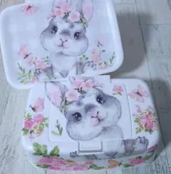 デコパージュ　掃除シート ケース♪ウェットティッシュケース♪セット♡　うさぎ雑貨