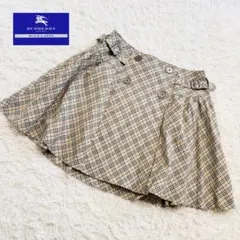 バーバリーブルーレーベル　ノバチェックミニスカート　巻きスカート　クリーニング済