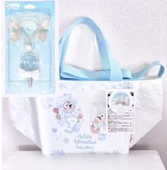 新品☆ ダッフィーフレンズ　ホワイトウインタータイム　トートバッグ　チャーム