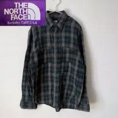 THE NORTH FACE チェック柄 長袖シャツ Lサイズ 紫タグ L