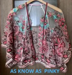 【sold out】美品✨AS KNOW AS PINKY☘ボレロカーデ sold out】美品✨AS KNOW AS PINKY☘ボレロカーデ