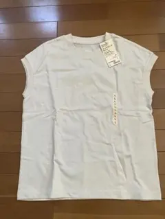 無印良品　フレンチスリーブ Tシャツ L ライトグレー　オーガニックコットン