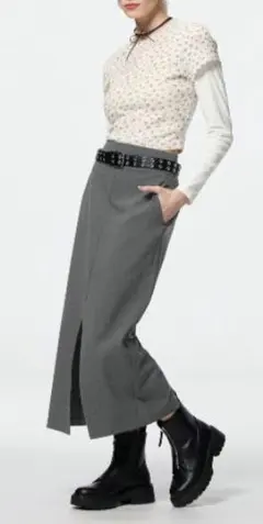 【極美品】GU　ジーユー　スリットナロースカートZ